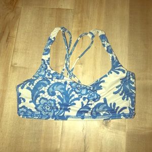 Lulu lemon sports bra blue and white